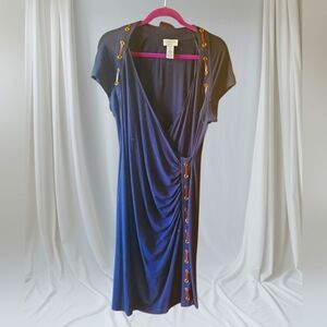 Carmen XL Navy/Leather Trim Dress